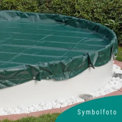 Rundbecken Abdeckplane 90g/m² Grün/schwarz Ø 3,50 - 3,60 M -Bestintex Geschaft def69813d8447365f1e80fe9ea0557ca