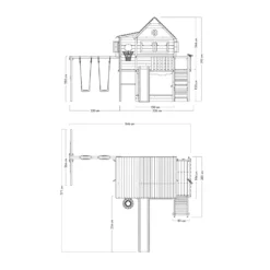 WICKEY Stelzenhaus Smart GreenHouse Mit Schaukel & Rutsche,integriertem Sandkasten Und Großem Spielhaus Mit Massiver Treppe Mit Handlauf, Fenstern, Rollos Und Blumenkasten - Blau -Bestintex Geschaft e025e74315a6116d127a82a1196db025 1