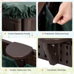 COSTWAY Sandbox Sandkasten Mit Wasserdichter Abdeckung Und Bodenauskleidung, Outdoor Sandkiste Platz Für 4 Kinder 183x105x21cm -Bestintex Geschaft e09a3b313a5dc6462796caae58a4bccf