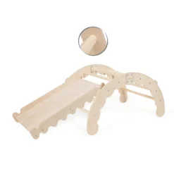 MAMOI® Kletterbogen Mit Rutsche, Kletterdreieck, Baby Klettern, Regenbogenwippe Aus Holz, Holzbogen Für Kinder, Rutschbrett Für Spielplatz, Mini Klettergerüst Indoor Ab 1/2/3 Jahre -Bestintex Geschaft e2edb13201140ce36b4f4dceeb33b340