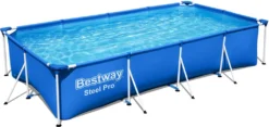 Bestway 56424 Rechteckig Aufstellpool Schwimmbad Steel Pro 400x211x81 CmGestalten: Rechteckig, Maße: 4 - 4,99 M, Filterpumpe: 58381