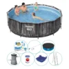 Alles In 1 Pool-Paket - Bestway Steel Pro MAX Wood 366x100 Cm - Rund