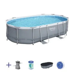 BESTWAY 56448 Power Steel Frame Swimmingpool Pumpe Leiter Cover 488x305x107cm -Bestintex Geschaft e40e5bcef4f2e95815289c6a715ba4ae