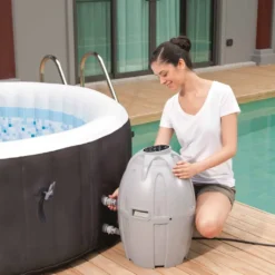 Bestway Whirlpool Lay-Z-Spa Miami | 4 Personen | 81 Massageluftdüsen | Automatisch Aufblasbar | 180x66 Cm | Schwarz/türkis | Abdeckung | Indoor Outdoor -Bestintex Geschaft e53f2c6f10e52b5cbd409eb1e33fa7eb
