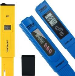 Monzana Wassertester Pool 3 Geräte Set Messgerät PH EC Temp Tester Digital Wasserprüfer Wassertestgerät