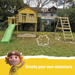 WICKEY Spielturm Klettergerüst Smart Ocean Mit Schaukel & Rutsche, Stelzenhaus Mit Sandkasten, Kletterleiter & Spiel-Zubehör - Blau 12 WICKEY Spielturm Klettergerüst Smart Ocean Mit Schaukel & Rutsche, Stelzenhaus Mit Sandkasten, Kletterleiter & Spiel-Zubehör - Blau -Bestintex Geschaft e7944cc451fa46a7d65234035b0157b2