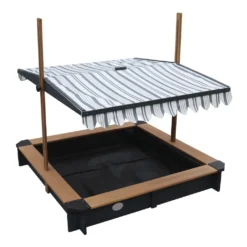 AXI Sandkasten Lily Aus Holz Mit Verstellbarem Dach In Anthrazit & Braun | Sand Kasten Mit Abdeckung Für Kinder Mit Sitzecken | 118 X 118 Cm -Bestintex Geschaft e8196ddcdc7ede334d08ae91bd80a1d9