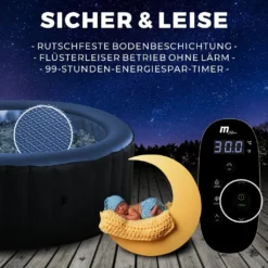 Miweba MSpa Whirlpool Comfort Bergen C-BE041 - Indoor & Outdoor-Whirlpool (Anthrazit/Blau) - Aufblasbar - 4 Personen - UV-C Filter - Anti-Frost-System - Verschließbare Poolabdeckung -Bestintex Geschaft ea56592ab8813f5a88664f16a3e96947 1