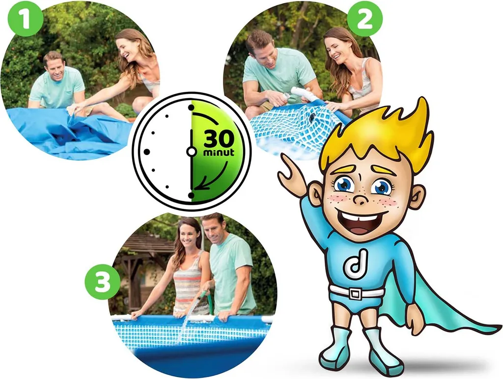 Intex Familienpool 300x200x75cm, Blau, Fassungsvermögen: 3.843 Liter Bei 90% 19 Intex Familienpool 300x200x75cm, Blau, Fassungsvermögen: 3.843 Liter Bei 90% – Bild 17