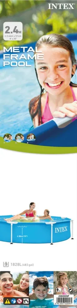 Intex Metal Frame Pool - 244 X 51 Cm - Inklusive Solarsegel, Filterpumpe & Filter -Bestintex Geschaft eb26cbaeb2ab77a8abe566c0fc39b362