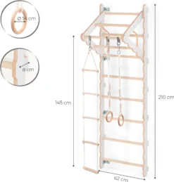 MAMOI® Klettergerüst Indoor, Sprossenwand Für Kinderzimmer, Turnringe Kinder Für Klettern, Kletterwand Und Spielgeräte, Turngeräte Mit Klimmzugstange Für Drinnen, Sportgeräte Ab 3 Jahren -Bestintex Geschaft ebdca146c78f63a3e2de1e3466a8b1a4