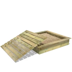 WICKEY King Kong 165 X 165 Cm Sandkasten Mit Deckel Sandkiste Mit Sitzbank Garten Kinder