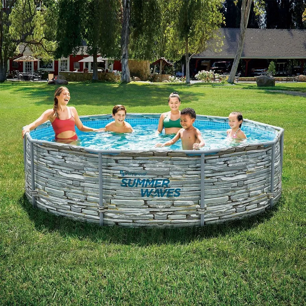 Summer Waves Rundpool Steinoptik, Ø 305 X 76 Cm 10 Summer Waves Rundpool Steinoptik, Ø 305 X 76 Cm – Bild 8