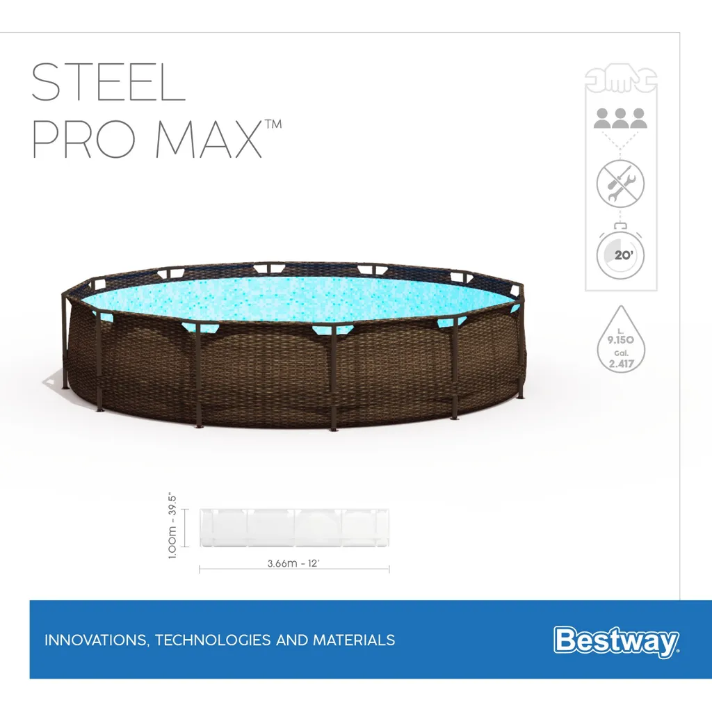 Bestway Swimmingpool-Set Steel Pro Max Rahmen 366 X 100 Cm 14 Bestway Swimmingpool-Set Steel Pro Max Rahmen 366 X 100 Cm – Bild 13