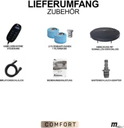 Miweba MSpa Whirlpool Comfort Ottoman C-OM061 - Indoor & Outdoor-Whirlpool - Aufblasbar Mit Rattan Optik - 6 Personen - UV-C Filter - Anti-Frost-System - Verschließbare Poolabdeckung -Bestintex Geschaft ef7a4e2a10e9b6485254ed12e362db1f