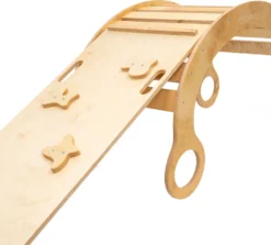 BLUBLA Bogen Kletterbogen Wippe Holz Klettergerüst Kinder Rocker XL, Lackiert