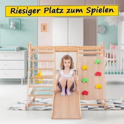 7in1 Klettergerüst Indoor, Outdoor Kletterwand Mit Schaukel Kletterleiter Rutsche Klettersteig Ein Netz Zum Klettern Ringe, Multifunktion Klettergerüste Für Kinder Ab 3 Jahre -Bestintex Geschaft f525cf5c6b1d3a3df092b5d1f943ec19