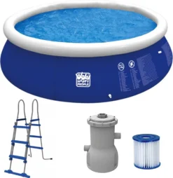 Happy People Quick Up Pool Set 360 X 90 Cm Mit Filterpumpe Und Leiter -Bestintex Geschaft f92a7ac4232edaeb42129922406bbafb