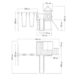 WICKEY Spielturm Klettergerüst Smart Candy Mit Schaukel & Rutsche, Baumhaus Mit Sandkasten, Kletterleiter & Spiel-Zubehör - Türkis -Bestintex Geschaft fa46dc7725f8809ccd4f4e131a93e18c