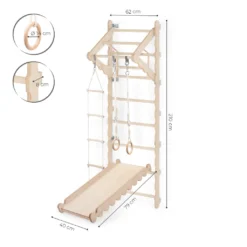 MAMOI® Klettergerüst Indoor, Sprossenwand Für Kinderzimmer Mit Rutsche, Turnringe Kinder Für Klettern, Kletterwand Und Spielgeräte, Turngeräte Mit Klimmzugstange Für Drinnen, Sportgeräte Ab 3 Jahren -Bestintex Geschaft fba93d259321b802865cba856cc078c5