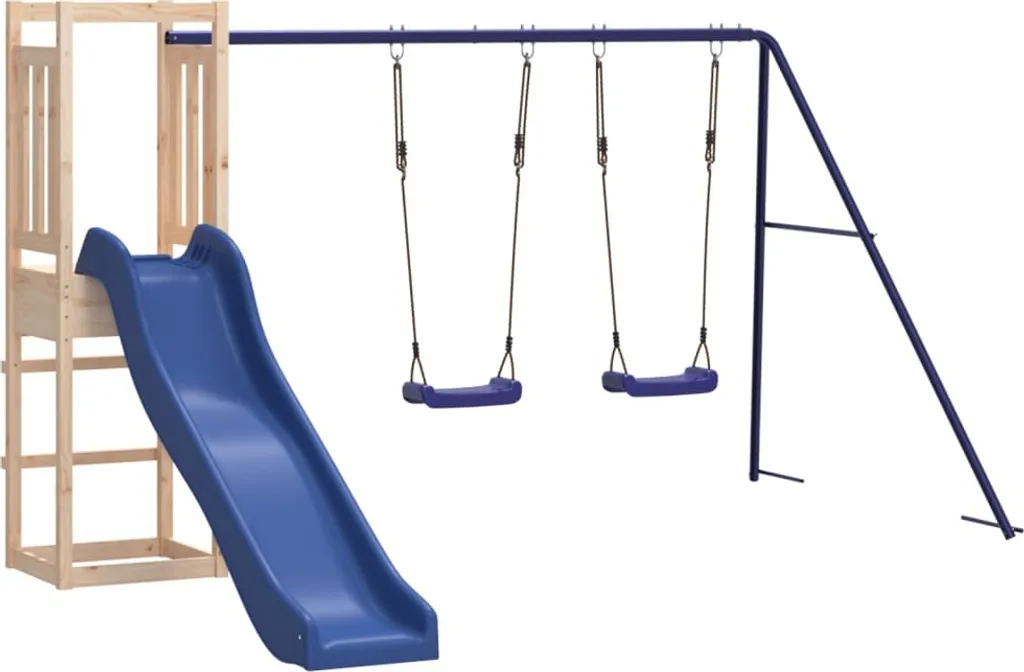 VidaXL Spielturm Mit Rutsche Und Schaukeln Massivholz Kiefer 3 VidaXL Spielturm Mit Rutsche Und Schaukeln Massivholz Kiefer
