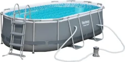 Bestway 56620 Power Steel Oval Oberirdischer Pool 427x250x100cmHöhe (cm): 100, Breite (cm): 427, Zusammensetzung: PVC, Länge (cm): 250, Gestalten: Oval, Maße: 4 - 4,99 M, Filterpumpe: 58383 38 Bestway 56620 Power Steel Oval Oberirdischer Pool 427x250x100cmHöhe (cm): 100, Breite (cm): 427, Zusammensetzung: PVC, Länge (cm): 250, Gestalten: Oval, Maße: 4 - 4,99 M, Filterpumpe: 58383 -Bestintex Geschaft fe09d6b12202d038eac8a079653752c1