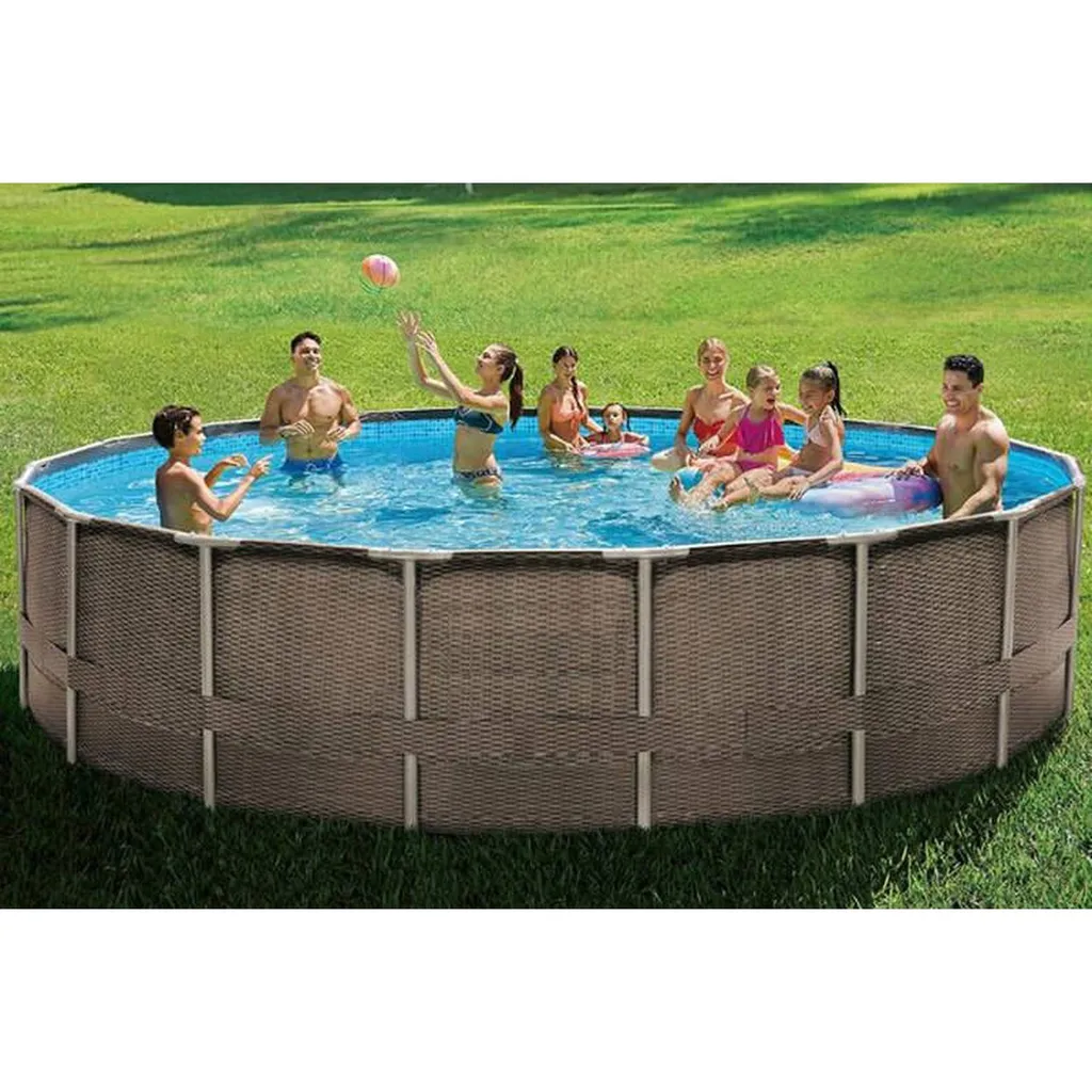 Summer Waves Premium FRAME Pool, Rattanoptik, PVC/Stahl, Ø488x122 Cm, Jede Menge Zubehör Inklusive, Rund 3 Summer Waves Premium FRAME Pool, Rattanoptik, PVC/Stahl, Ø488x122 Cm, Jede Menge Zubehör Inklusive, Rund